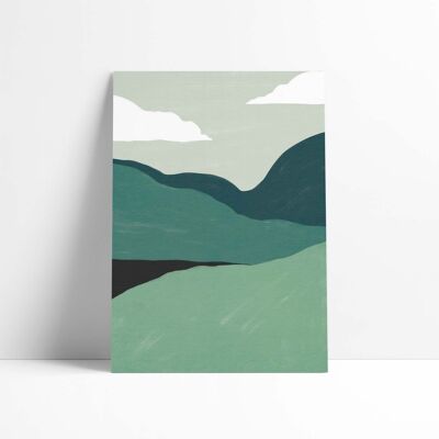 Affiche 30x40- Montagnes vertes