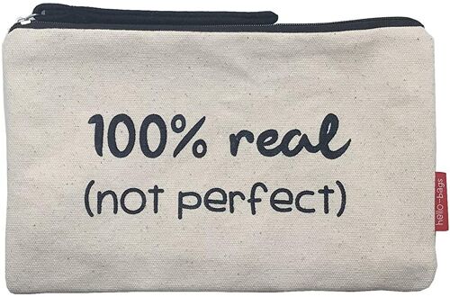 Toiletry Bag / Handbag, 100% Cotton, model "100% REAL. NOT PERFECT" 2