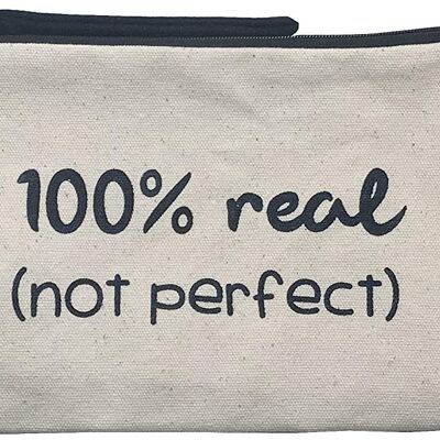Toiletry Bag / Handbag, 100% Cotton, model "100% REAL. NOT PERFECT" 2