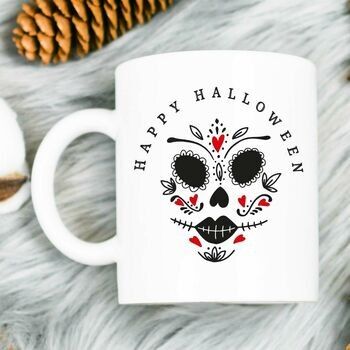 Tazza di Halloween con teschio fantasia