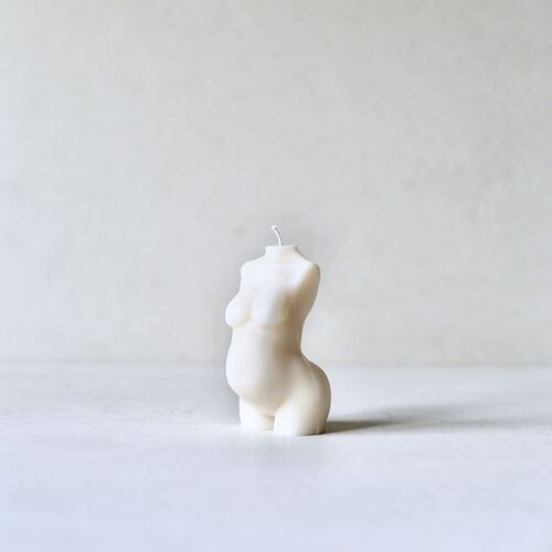 Pregnant Female Form Candle - Chalk