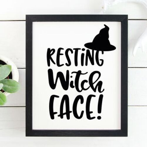 Resting Witch Face Framed Print