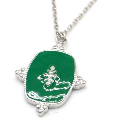 N010-061S S. Steel Necklace with Enamel 2cm Charm