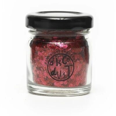Red Extra Chunky Bio Glitter Mix 18g Glass Jar