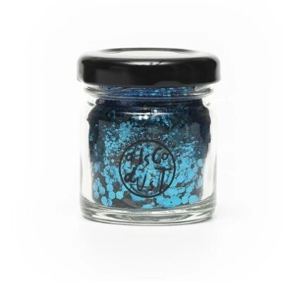 Electric Blue Extra Chunky Bio Glitter Mix 18g Glass Jar