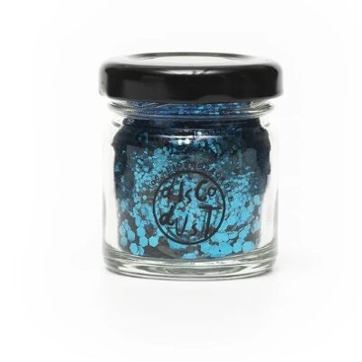 Electric Blue Extra Chunky Bio Glitter Mix 18g Glass Jar