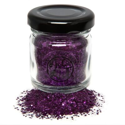Violet Fuscia Chunky Bio Glitter Mix 18g Glass Jar