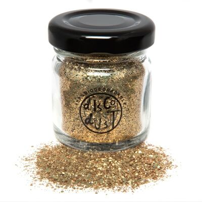 Gold Chunky Bio Glitter Mix 18g Glass Jar