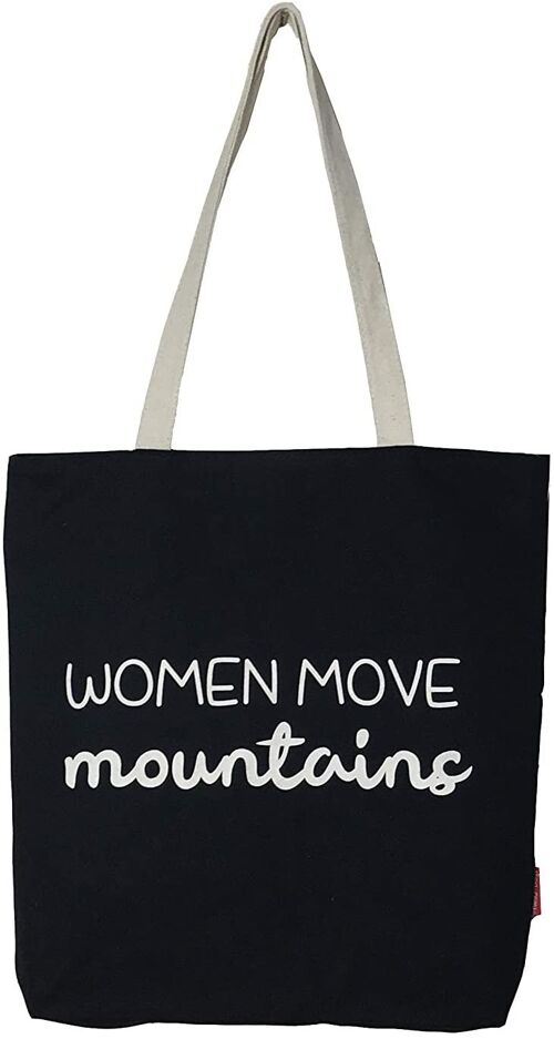 Tote bag, 100% Cotton, model "WOMEN MOVE MOUNTAINS"