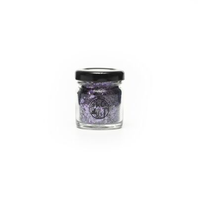 Violet extra chunky mix bio glitter, glass jar