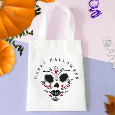 Fancy Skull Halloween Tote Bag