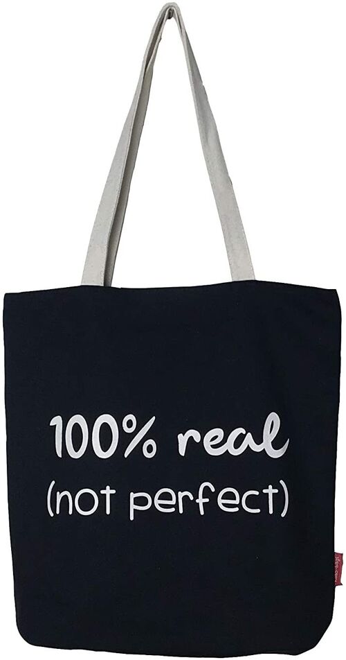 Tote bag, 100% Cotton, model "100% REAL. NOT PERFECT"