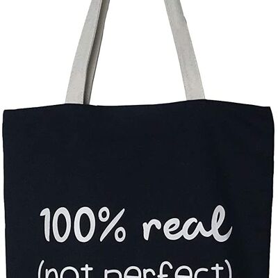 Tote bag, 100% Cotton, model "100% REAL. NOT PERFECT"