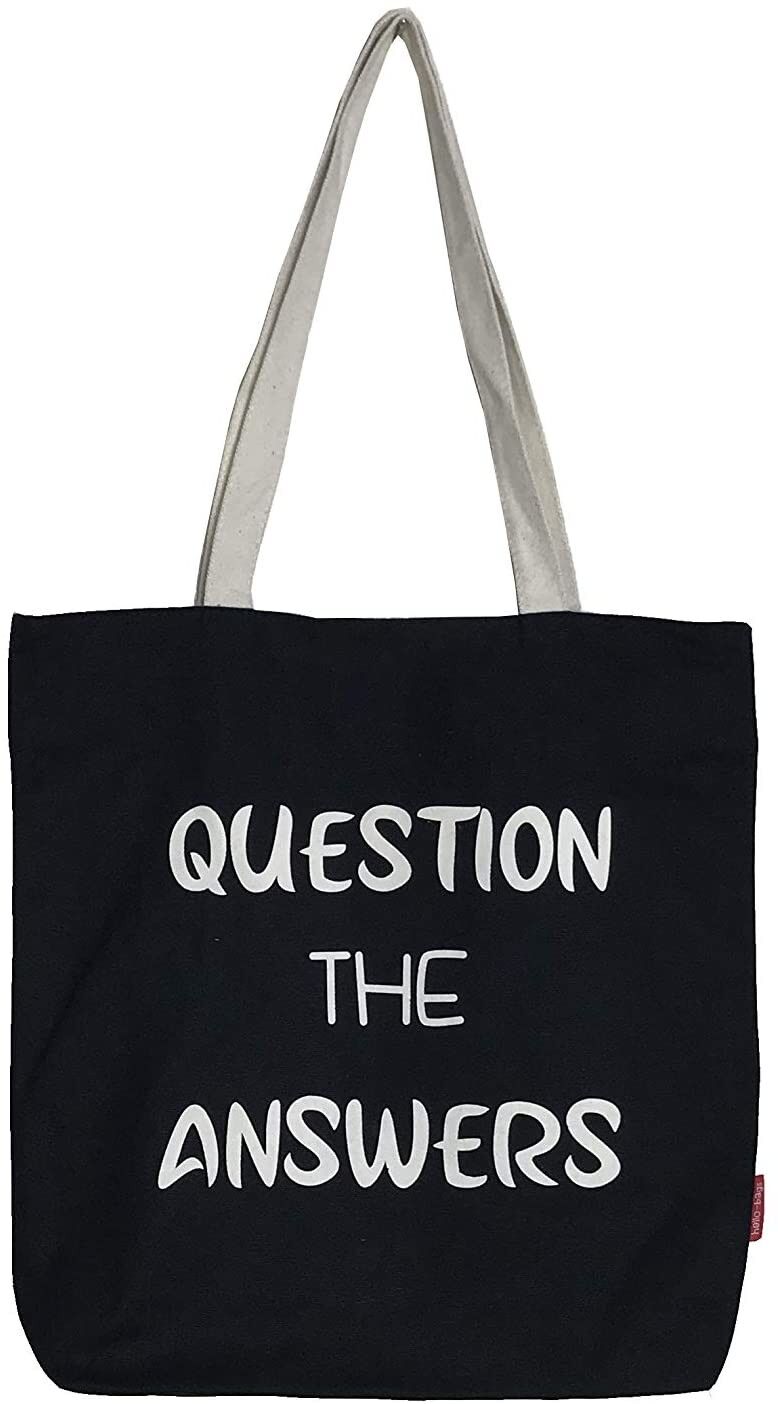 Borsa tote, 100% Cotone, modello "DOMANDA LE RISPOSTE"