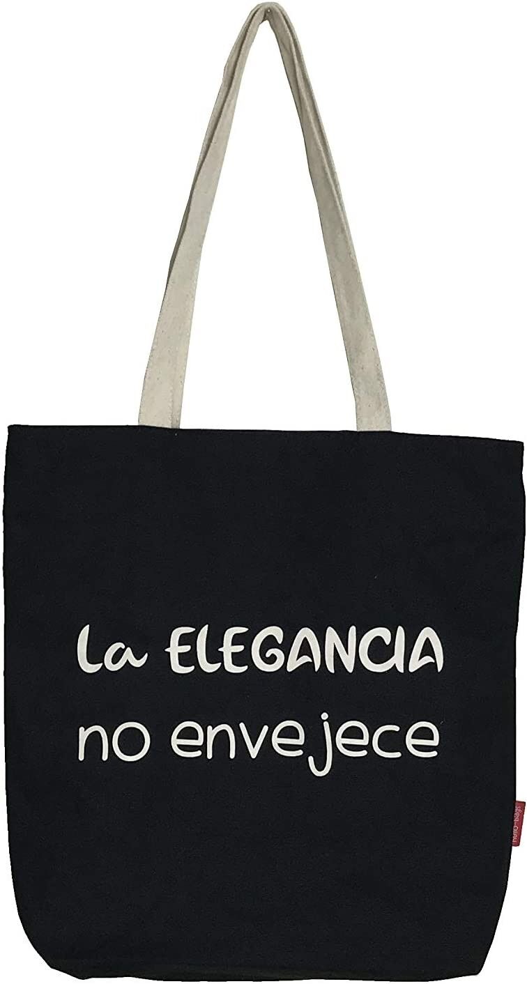 Borsa tote, 100% Cotone, modello "ELEGANCE DOES NOT AGE"