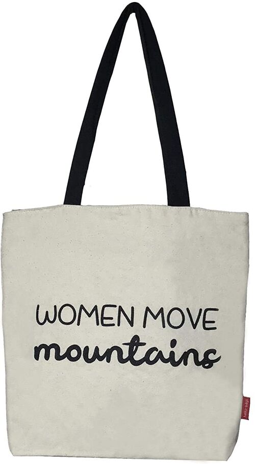 Tote bag, 100% Cotton, model "WOMEN MOVE MOUNTAINS" 2