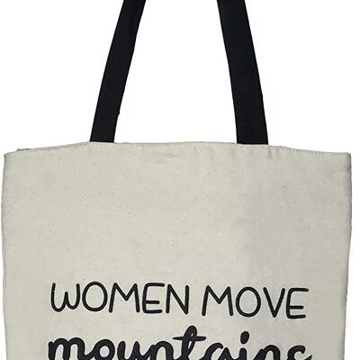 Tote bag, 100% Cotton, model "WOMEN MOVE MOUNTAINS" 2