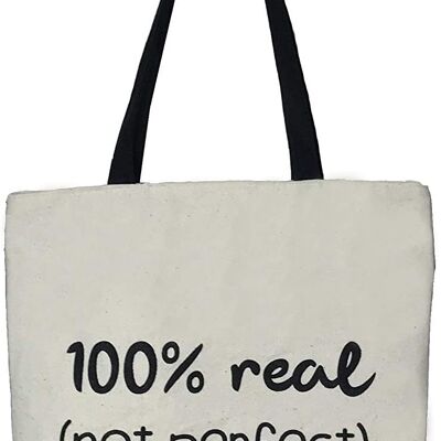 Tote bag, 100% Cotton, model "100% REAL. NOT PERFECT" 2