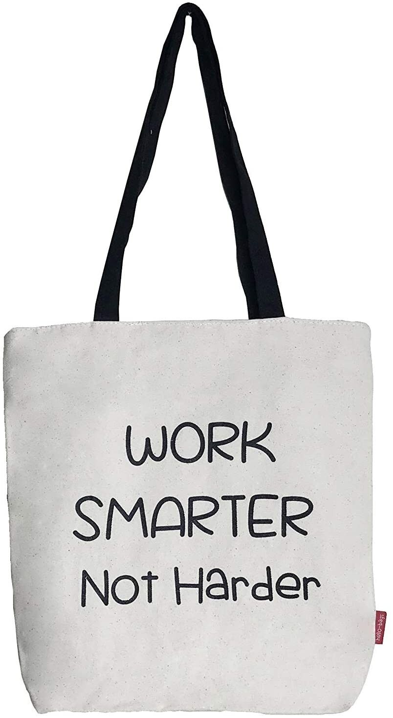 Borsa tote, 100% Cotone, modello "WORK SMARTER NOT HARDER" 2