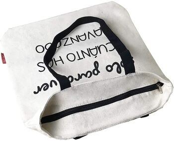 Tote bag, 100% Coton, modèle "LOOK BACK JUST TO SEE HOW MUCH YOU HAVE ADVANCED" 2 2