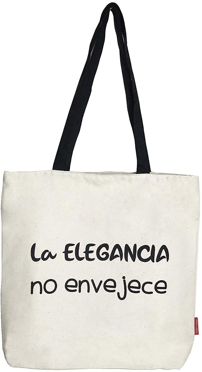 Borsa tote, 100% Cotone, modello "ELEGANCE DOES NOT AGE" 2