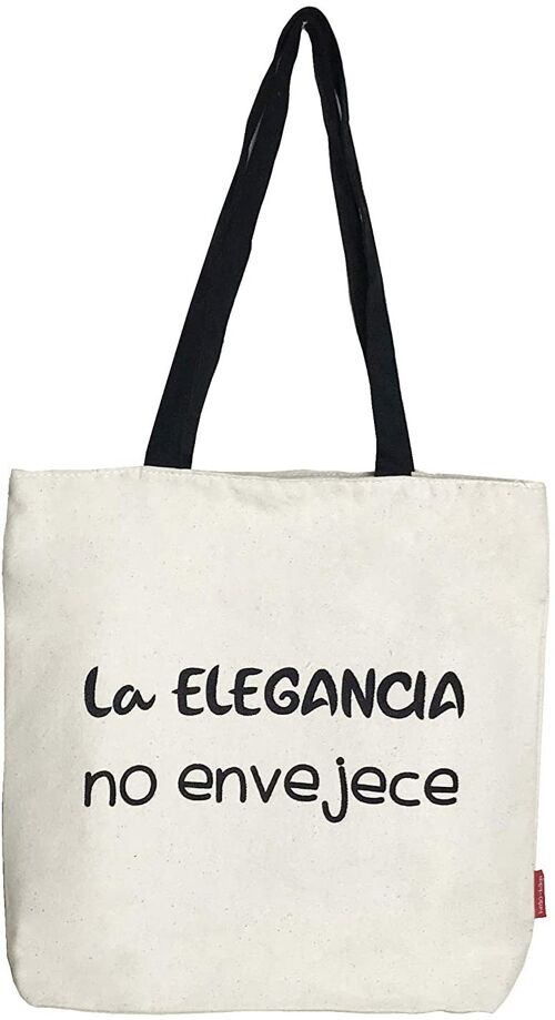 Bolso Tote, 100% Algodón, modelo "LA ELEGANCIA NO ENVEJECE" 2