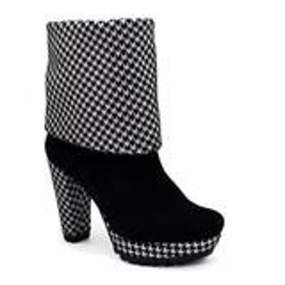 Champignon- Black suede -Houndstooth