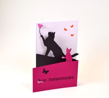 Carte chat anniversaire 3D 2