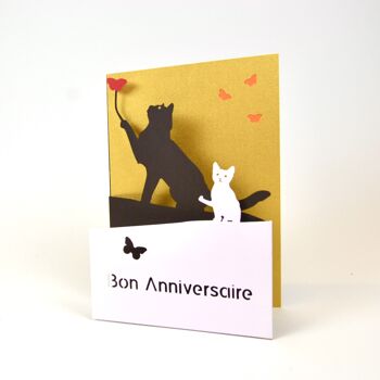 Carte chat anniversaire 3D 4