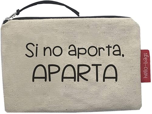 Purse / Wallet / Card Holder Bag, 100% Cotton, model "IF NO CONTRIBUTION, APARTA" 2