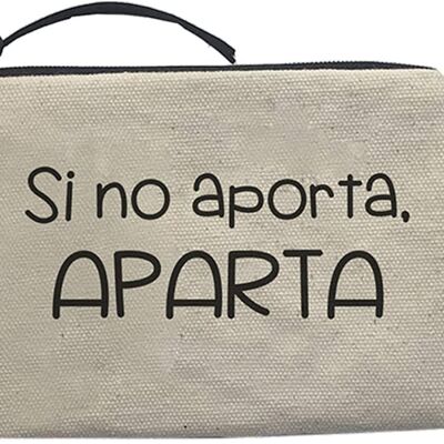 Purse / Wallet / Card Holder Bag, 100% Cotton, model "IF NO CONTRIBUTION, APARTA" 2