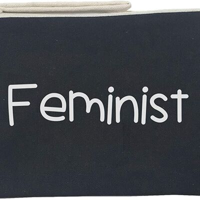 Toiletry Bag / Handbag, 100% Cotton, model "FEMINIST"