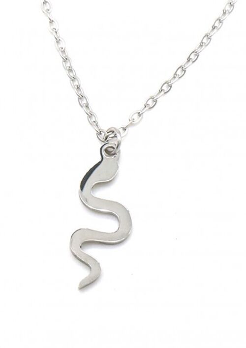 N010-004S S. Steel Necklace 2cm Snake