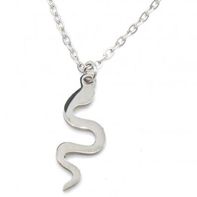 N010-004S S. Steel Necklace 2cm Snake