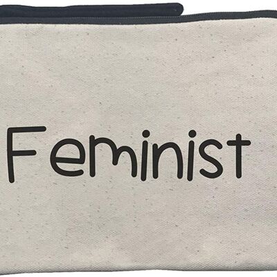 Toiletry Bag / Handbag, 100% Cotton, model "FEMINIST" 2