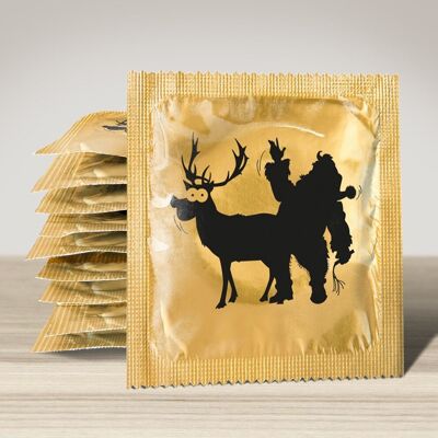 Christmas condom: Santa Claus and his reindeer