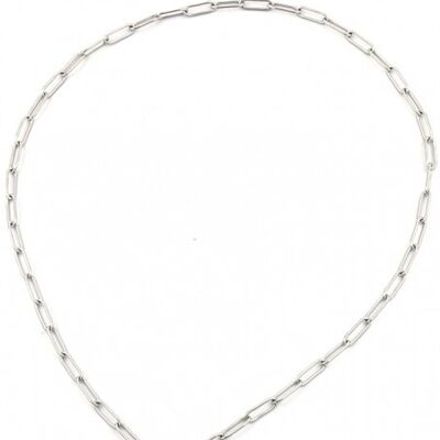 N2003-005S S. Collar de cadena de acero con moneda de plata