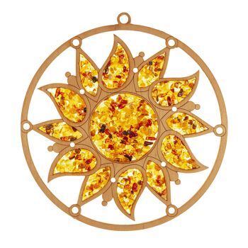Attrape-soleil 20cm ambre en bois de bouleau - étoile 1