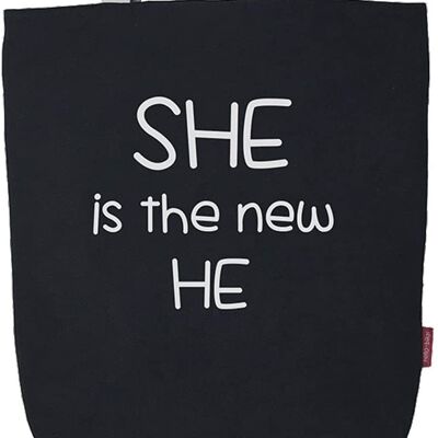 Tote bag, 100% Cotton, model "SHE IS THE NEW HE"
