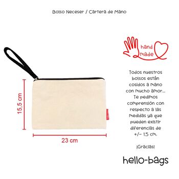 Trousse de toilette / sac à main, 100% coton, modèle "E" 5