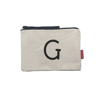 Trousse de toilette / sac à main, 100% coton, modèle "G" 1