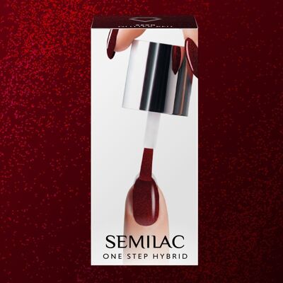 Semilac One Step Gel Polish Bottle 5ml 590 Glitter Red