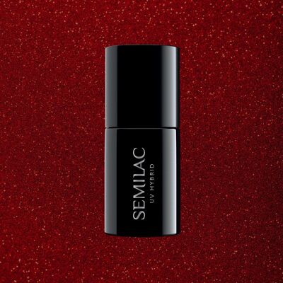 Semilac 347 Pretty Red Glitter UV Gel Polish 7ml