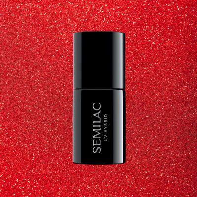 Semilac 346 Chic Red Glitter UV Gel Polish 7ml