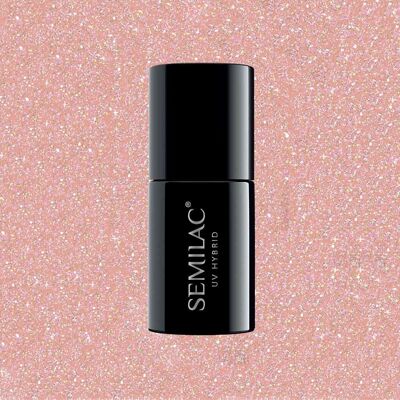Semilac Extend Base 804 Glitter Soft Beige 5 in 1 UV Gel Polish7 ml