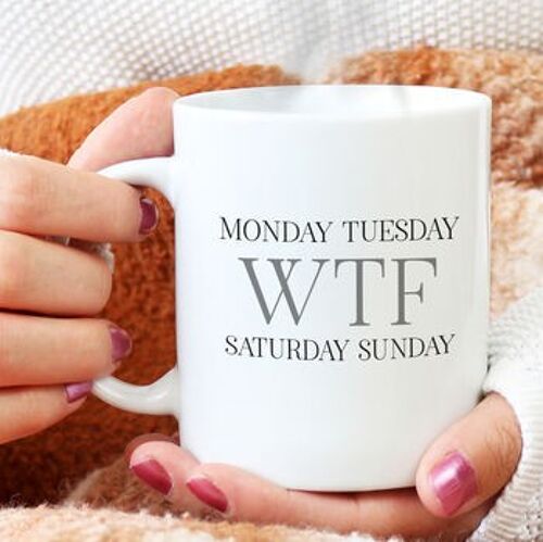 Monday Tuesday WTF Funny Mug