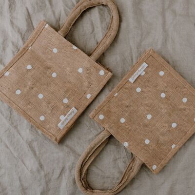 Mini Jute Shopper Dots (PU = 5 pieces)