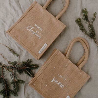 Mini Jute Shopper Christmas (PU = 5 pieces)