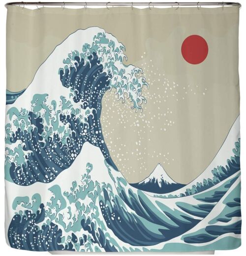 Duschvorhang Japan Welle 180x200 cm
