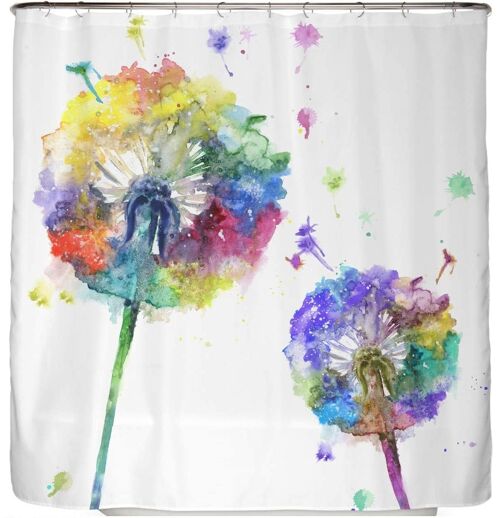 Duschvorhang Wasserfarben Pusteblume 180x200 cm